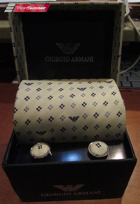 giorgio armani tie and cufflinks.